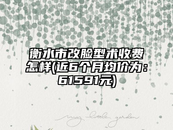 衡水市改脸型术收费怎样(近6个月均价为：61591元)