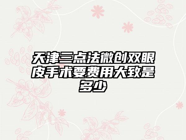 天津三点法微创双眼皮手术要费用大致是多少