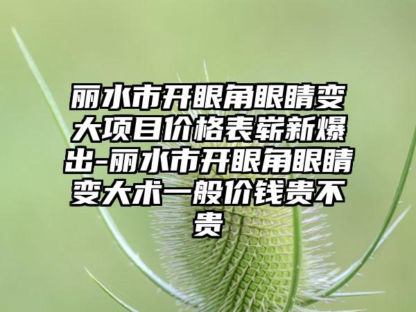 丽水市开眼角眼睛变大项目价格表崭新爆出-丽水市开眼角眼睛变大术一般价钱贵不贵