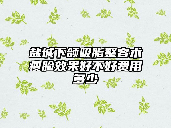 盐城下颌吸脂整容术瘦脸效果好不好费用多少