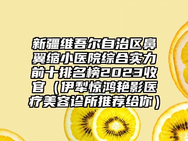 新疆维吾尔自治区鼻翼缩小医院综合实力前十排名榜2023收官（伊犁惊鸿艳影医疗美容诊所推荐给你）