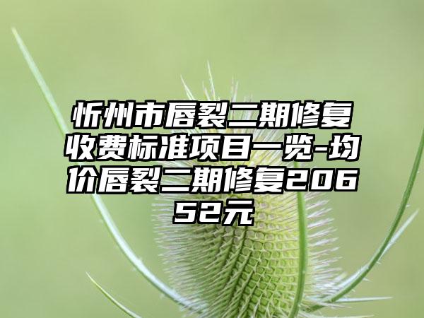 忻州市唇裂二期修复收费标准项目一览-均价唇裂二期修复20652元