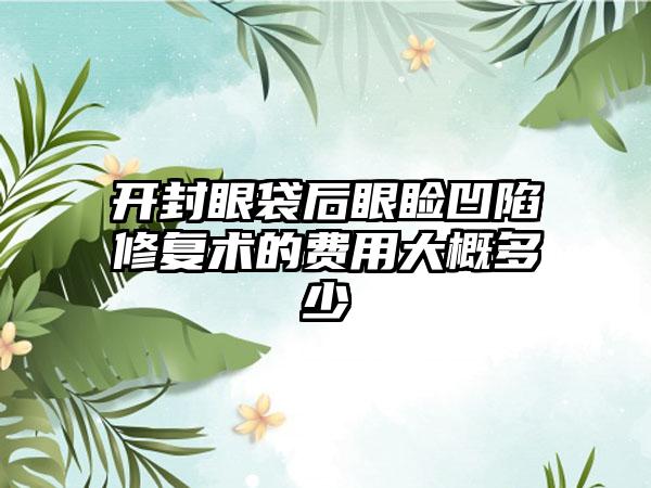 开封眼袋后眼睑凹陷修复术的费用大概多少