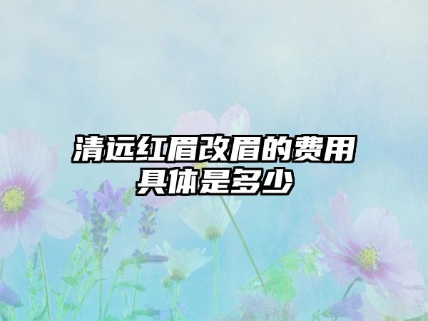 清远红眉改眉的费用具体是多少