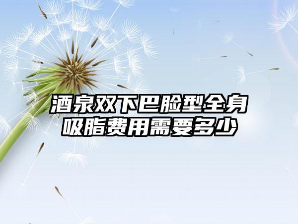 酒泉双下巴脸型全身吸脂费用需要多少
