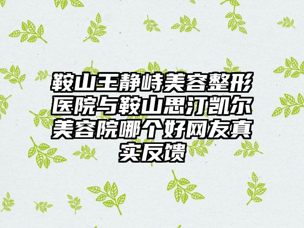 鞍山王静峙美容整形医院与鞍山思汀凯尔美容院哪个好网友真实反馈