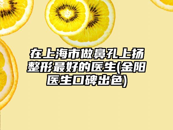 在上海市做鼻孔上扬整形最好的医生(金阳医生口碑出色)