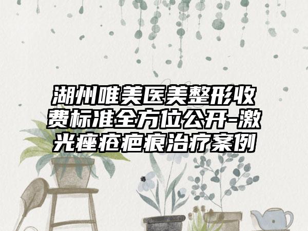 湖州唯美医美整形收费标准全方位公开-激光痤疮疤痕治疗案例