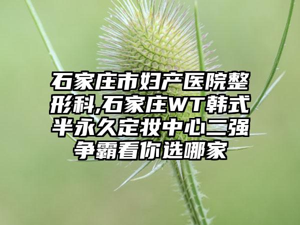 石家庄市妇产医院整形科,石家庄WT韩式半永久定妆中心二强争霸看你选哪家