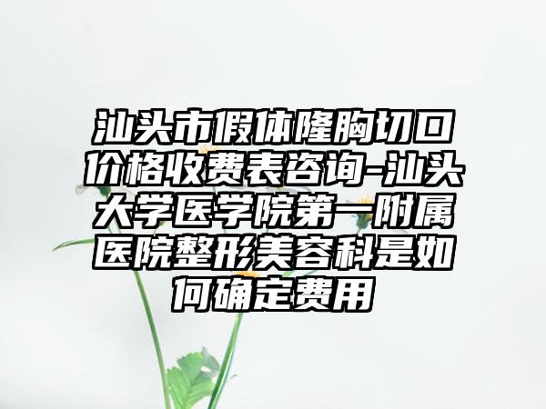 汕头市假体隆胸切口价格收费表咨询-汕头大学医学院第一附属医院整形美容科是如何确定费用
