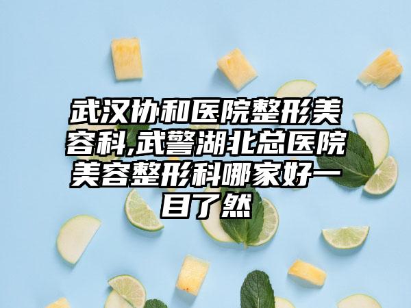武汉协和医院整形美容科,武警湖北总医院美容整形科哪家好一目了然