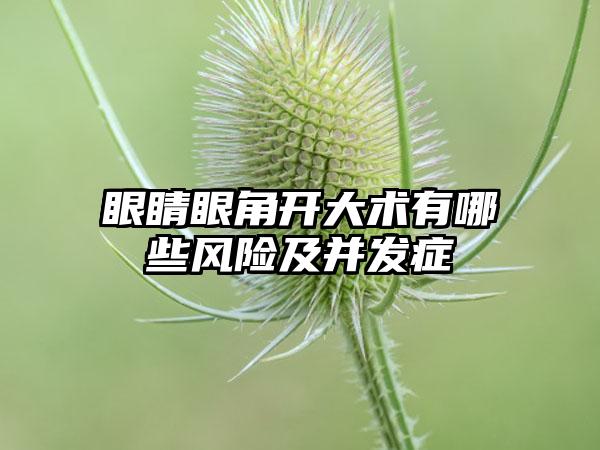 眼睛眼角开大术有哪些风险及并发症