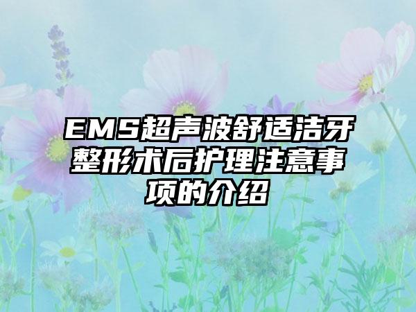 EMS超声波舒适洁牙整形术后护理注意事项的介绍