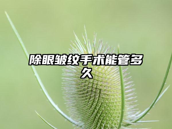 除眼皱纹手术能管多久