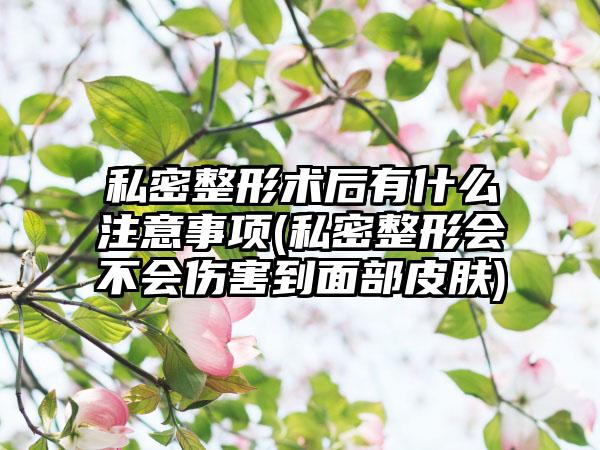 私密整形术后有什么注意事项(私密整形会不会伤害到面部皮肤)