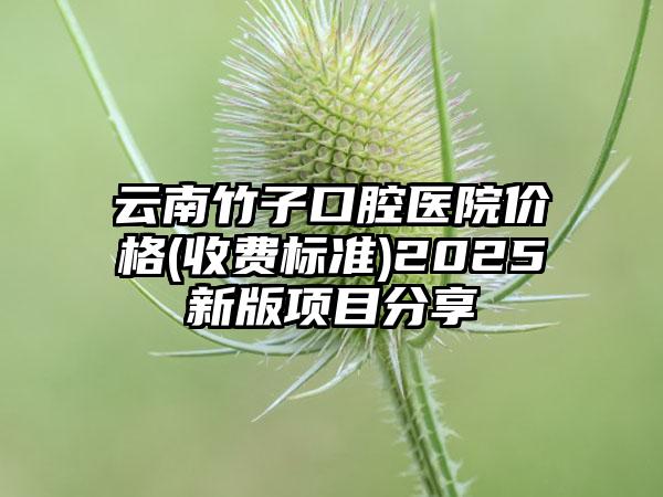 云南竹子口腔医院价格(收费标准)2025新版项目分享