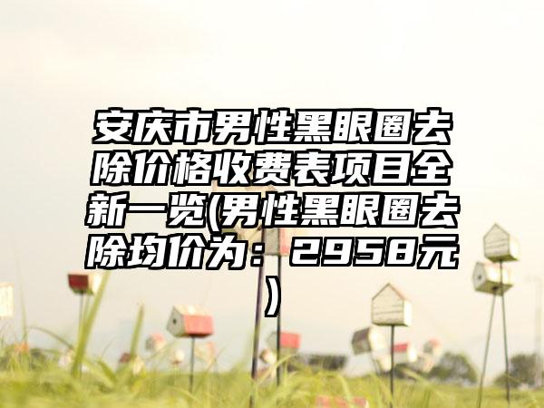 安庆市男性黑眼圈去除价格收费表项目全新一览(男性黑眼圈去除均价为：2958元)