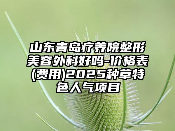 山东青岛疗养院整形美容外科好吗-价格表(费用)2025种草特色人气项目