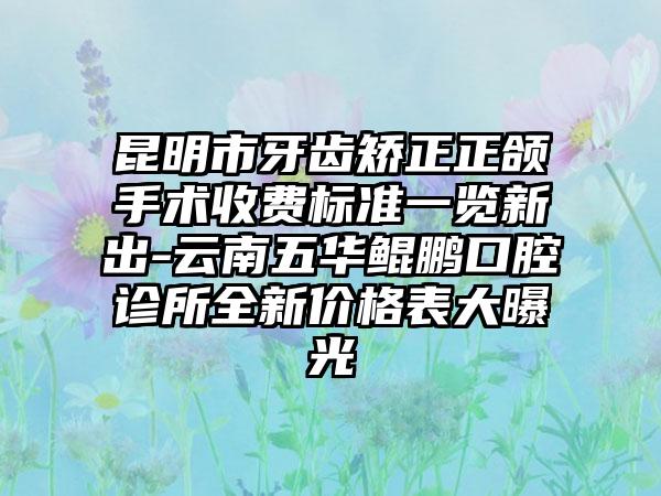 昆明市牙齿矫正正颌手术收费标准一览新出-云南五华鲲鹏口腔诊所全新价格表大曝光