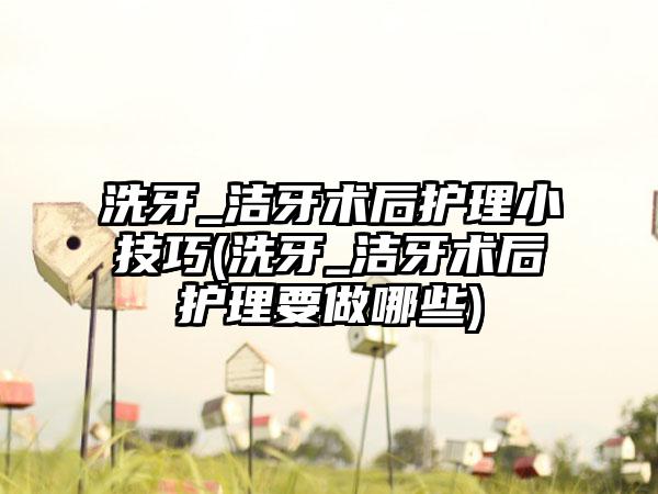 洗牙_洁牙术后护理小技巧(洗牙_洁牙术后护理要做哪些)