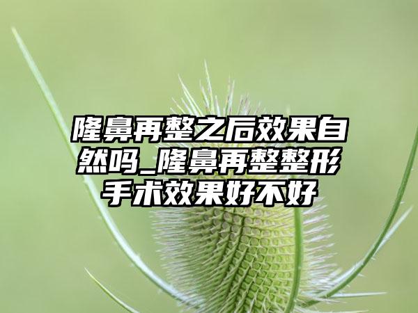 隆鼻再整之后效果自然吗_隆鼻再整整形手术效果好不好