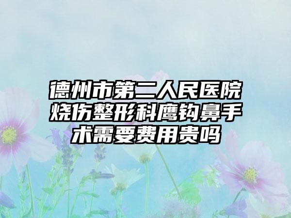德州市第二人民医院烧伤整形科鹰钩鼻手术需要费用贵吗