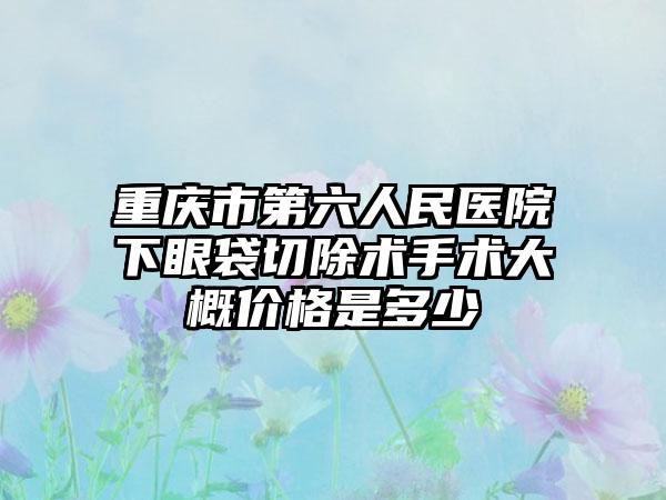 重庆市第六人民医院下眼袋切除术手术大概价格是多少