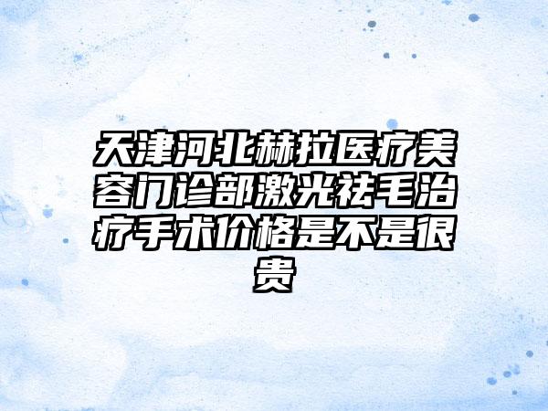 天津河北赫拉医疗美容门诊部激光祛毛治疗手术价格是不是很贵
