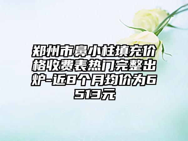 郑州市鼻小柱填充价格收费表热门完整出炉-近8个月均价为6513元