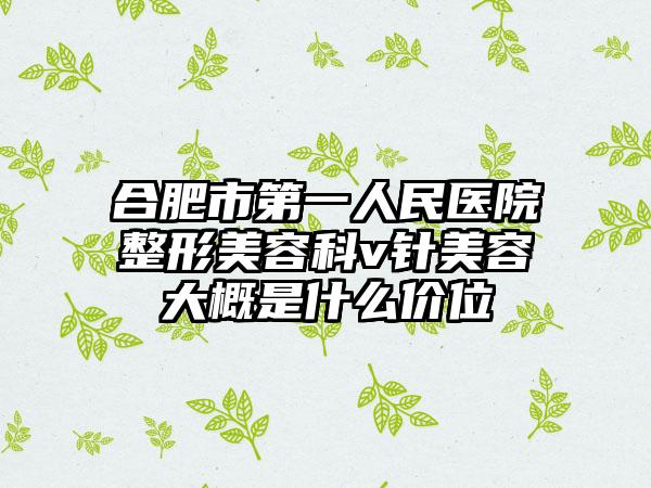 合肥市第一人民医院整形美容科v针美容大概是什么价位