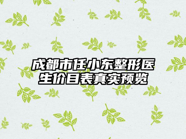 成都市任小东整形医生价目表真实预览