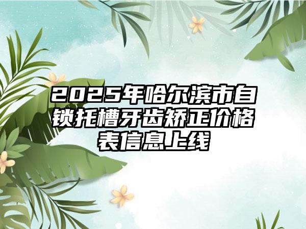 2025年哈尔滨市自锁托槽牙齿矫正价格表信息上线