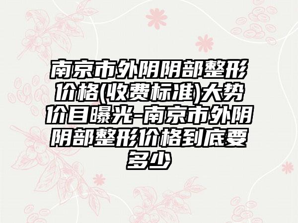 南京市外阴阴部整形价格(收费标准)大势价目曝光-南京市外阴阴部整形价格到底要多少