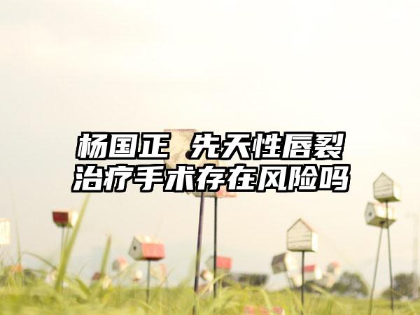 杨国正 先天性唇裂治疗手术存在风险吗