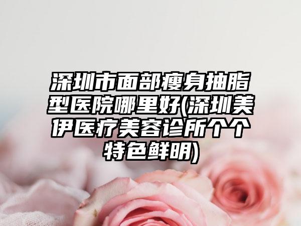 深圳市面部瘦身抽脂型医院哪里好(深圳美伊医疗美容诊所个个特色鲜明)