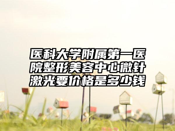 医科大学附属第一医院整形美容中心微针激光要价格是多少钱