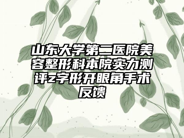山东大学第二医院美容整形科本院实力测评z字形开眼角手术反馈