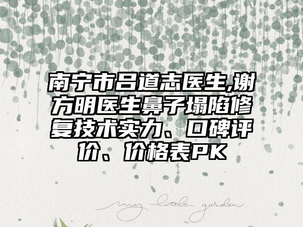 南宁市吕道志医生,谢方明医生鼻子塌陷修复技术实力、口碑评价、价格表PK