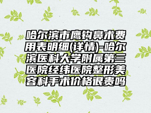 哈尔滨市鹰钩鼻术费用表明细(详情)-哈尔滨医科大学附属第三医院经纬医院整形美容科手术价格很贵吗