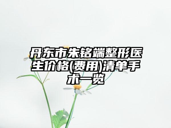 丹东市朱铭端整形医生价格(费用)清单手术一览