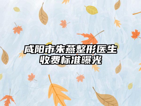咸阳市朱燕整形医生收费标准曝光