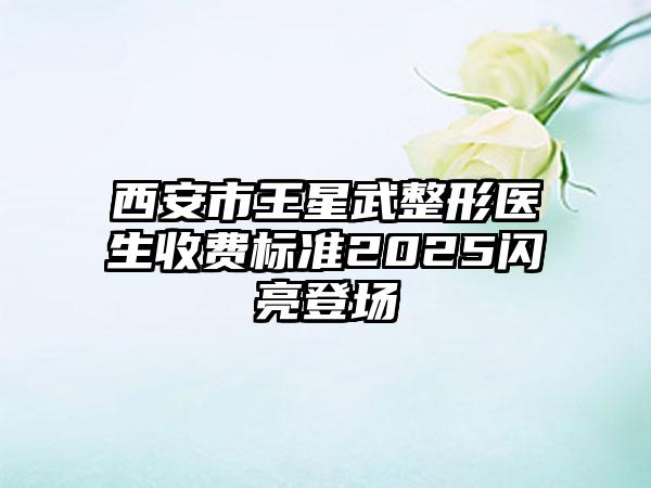 西安市王星武整形医生收费标准2025闪亮登场