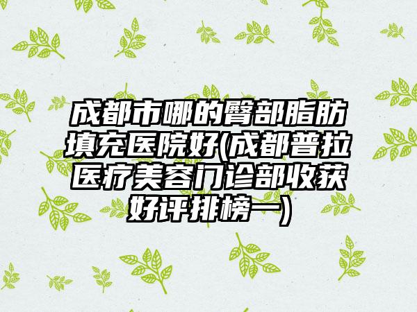 成都市哪的臀部脂肪填充医院好(成都普拉医疗美容门诊部收获好评排榜一)