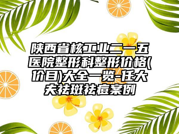 陕西省核工业二一五医院整形科整形价格(价目)大全一览-任大夫祛斑祛痘案例