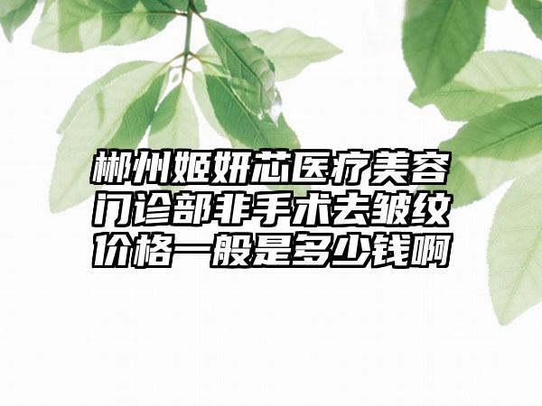 郴州姬妍芯医疗美容门诊部非手术去皱纹价格一般是多少钱啊