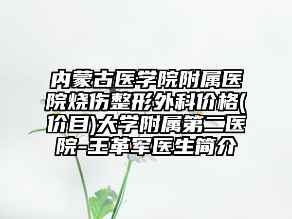内蒙古医学院附属医院烧伤整形外科价格(价目)大学附属第二医院-王革军医生简介