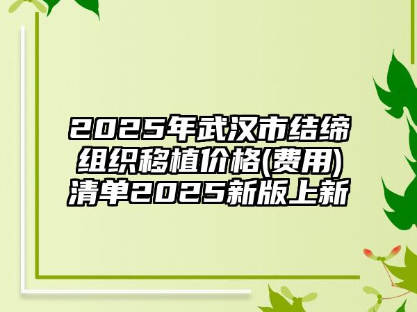 2025年武汉市结缔组织移植价格(费用)清单2025新版上新
