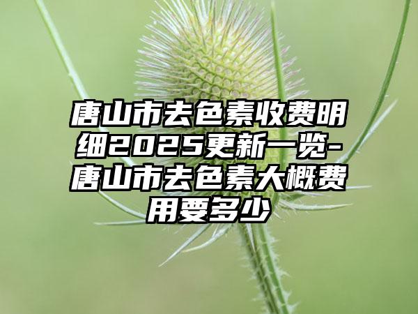唐山市去色素收费明细2025更新一览-唐山市去色素大概费用要多少