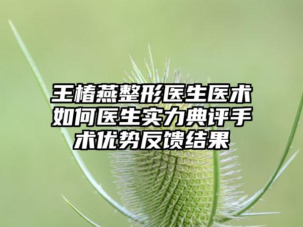 王椿燕整形医生医术如何医生实力典评手术优势反馈结果