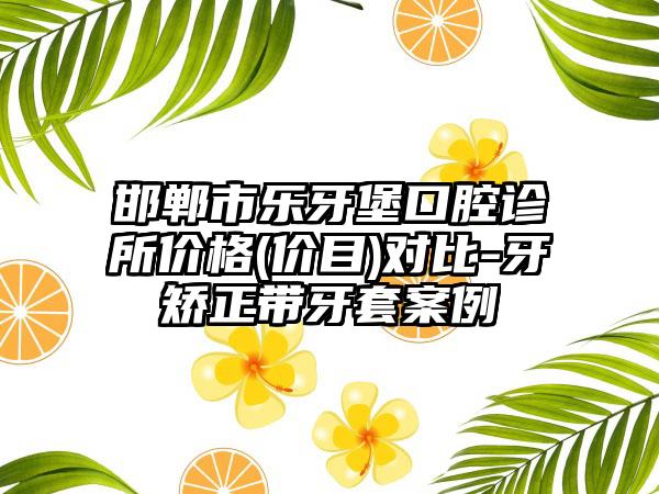 邯郸市乐牙堡口腔诊所价格(价目)对比-牙矫正带牙套案例